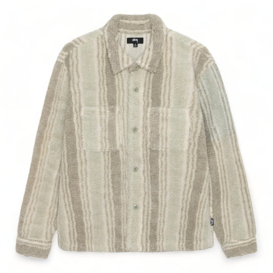 STUSSY STRIPED SHERPA SHIRT