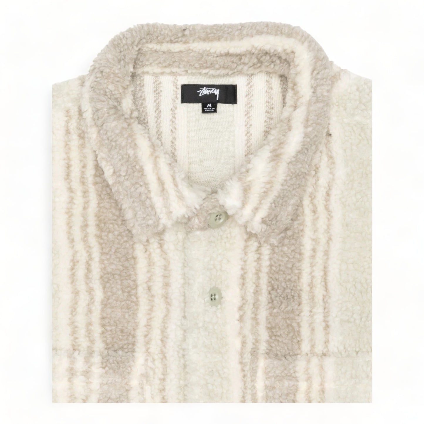 STUSSY STRIPED SHERPA SHIRT