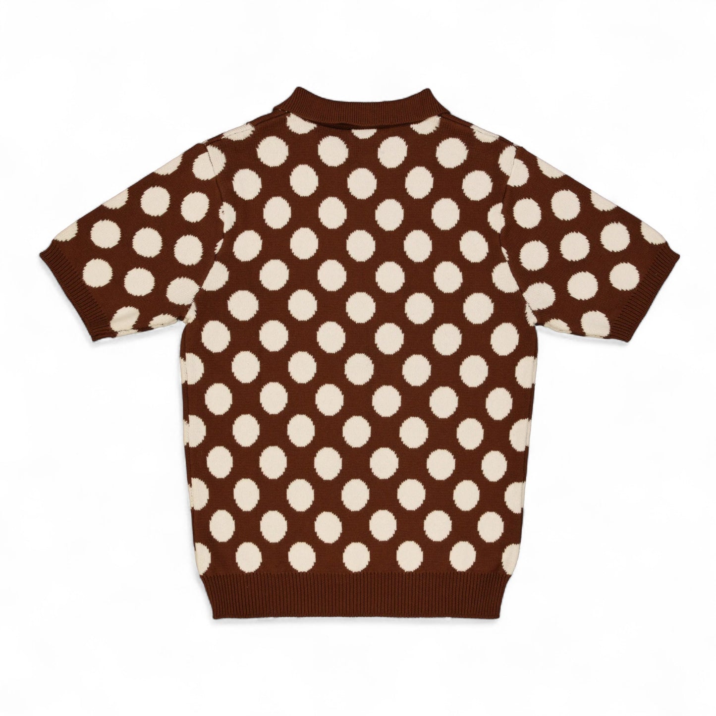 THE LOOSE COMPANY POLKA DOT ZIP-UP POLO