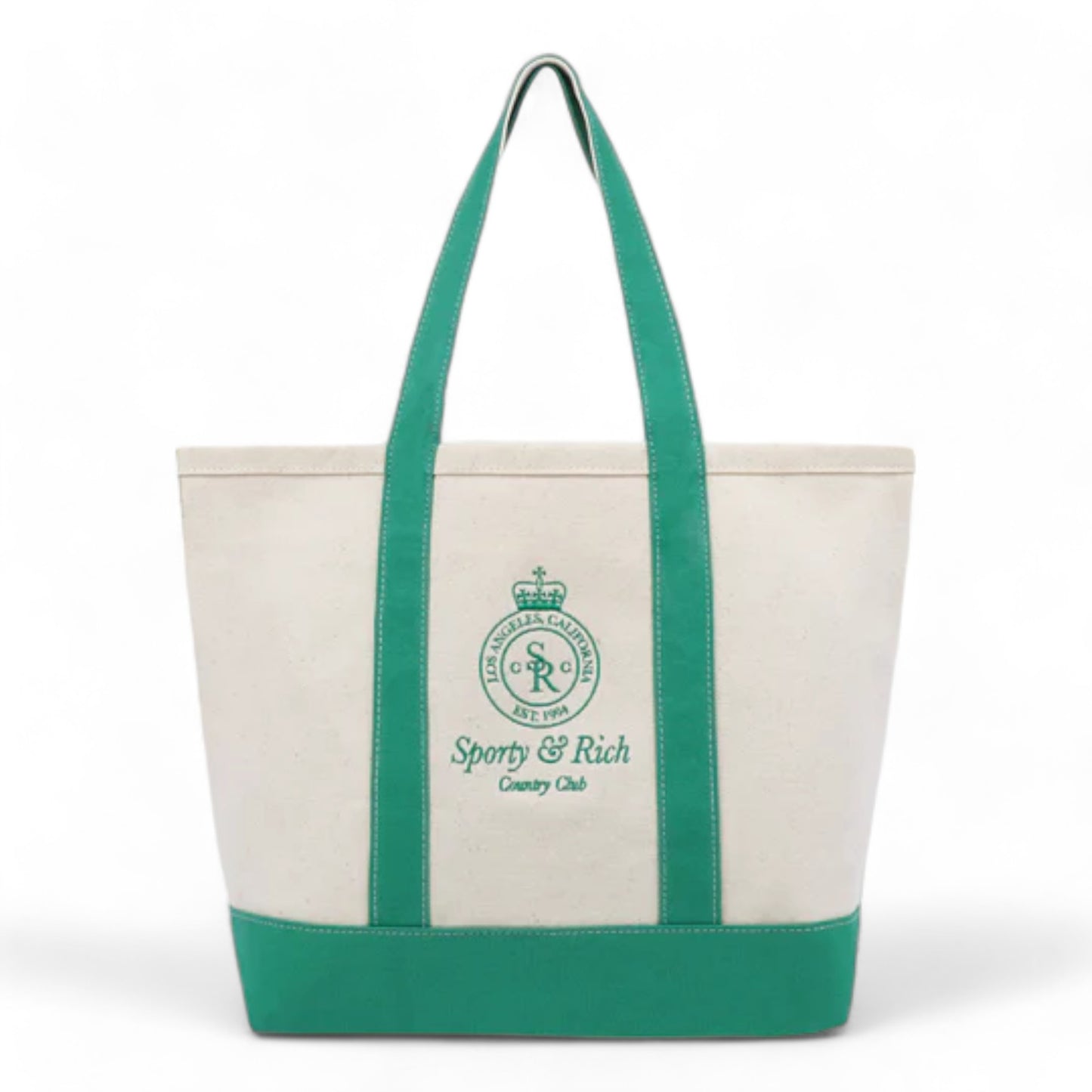 SPORTY & RICH CROWN LOGO XL TOTE BAG