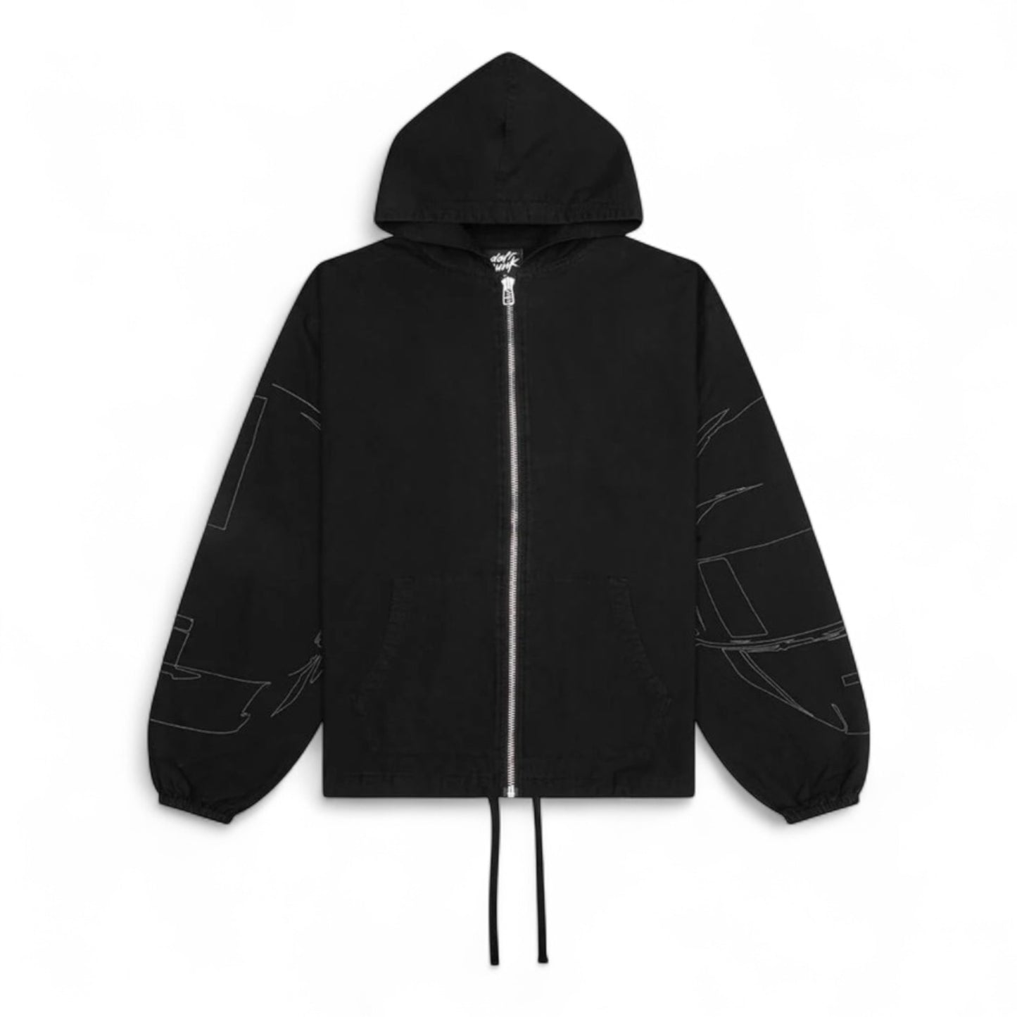 PLEASURES x DAFT PUNK DIGITAL ZIP PONCHO HOODIE BLACK
