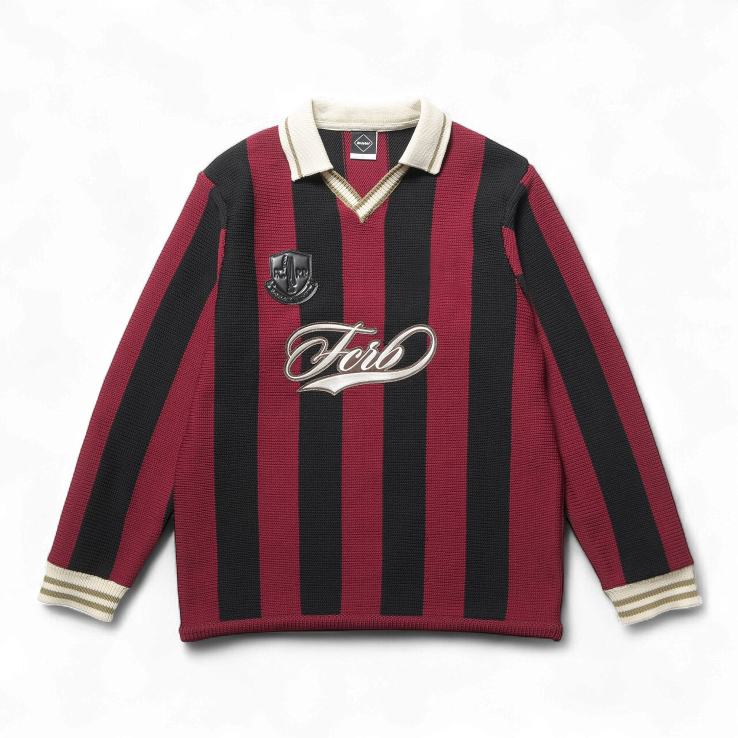 F.C REAL BRISTOL STRIPE KNIT SHIRT