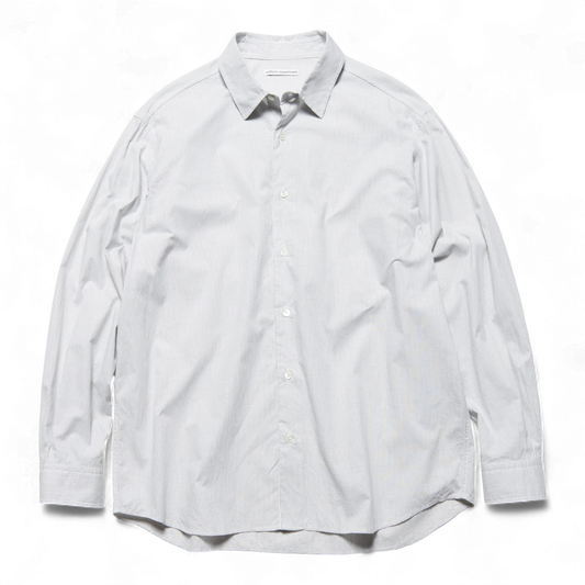 UNIFORM EXPERIMENT CUT-OUT LOGO STRIPE SHIRT LIGHT GREY