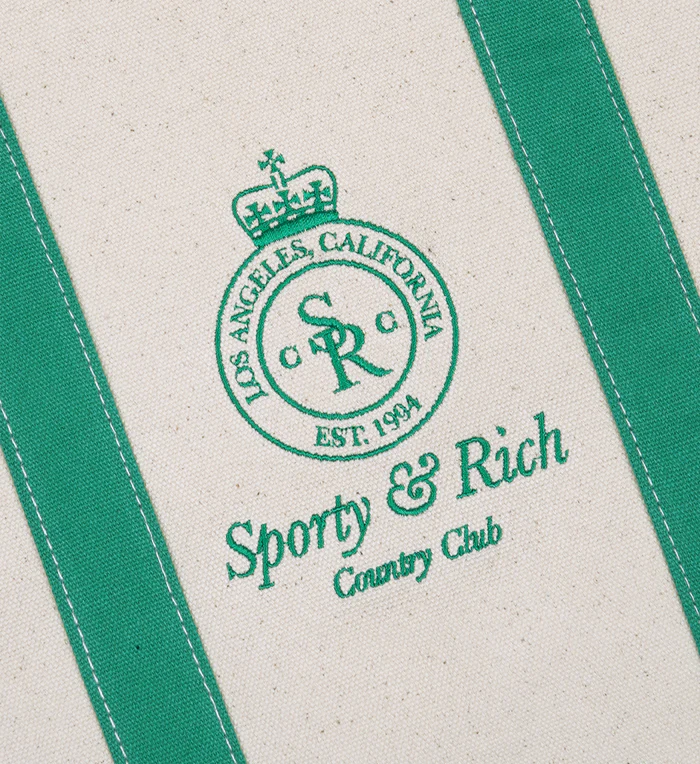 SPORTY & RICH CROWN LOGO XL TOTE BAG