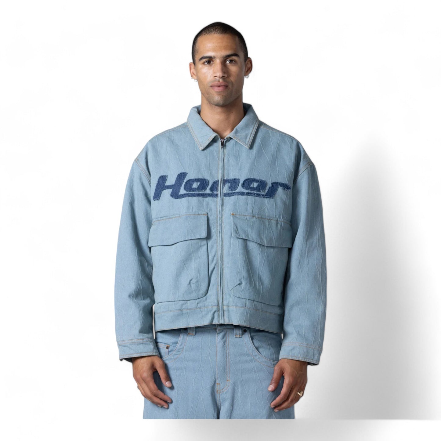 HONOR THE GIFT FREQUENCY DENIM JACKET LIGHT INDIGO