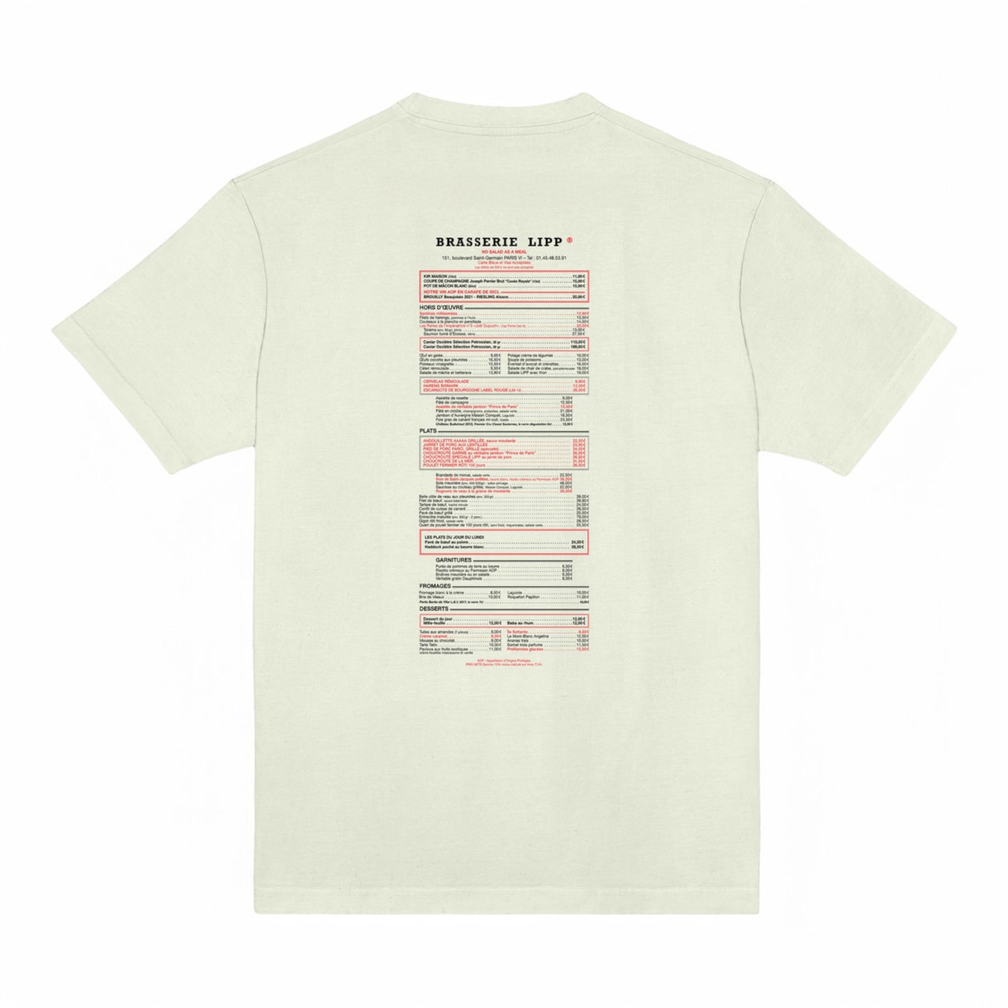 GIFTSHOP LIPP THE MENU T-SHIRT
