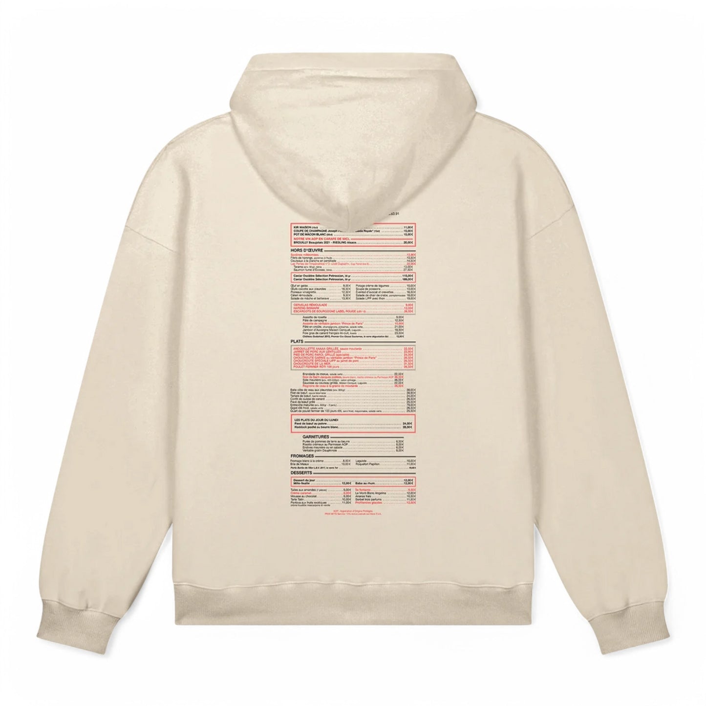 GIFTSHOP LIPP THE MENU HOODED SWEATSHIRT