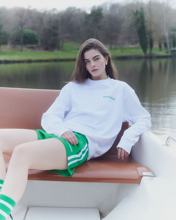 SPORTY & RICH SERIF LOGO SOCKS