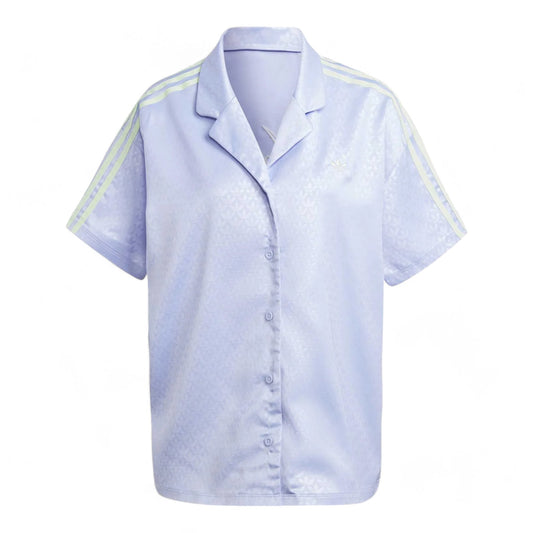 ADIDAS FASHION MONOGRAM SATIN BOWLING SHIRT