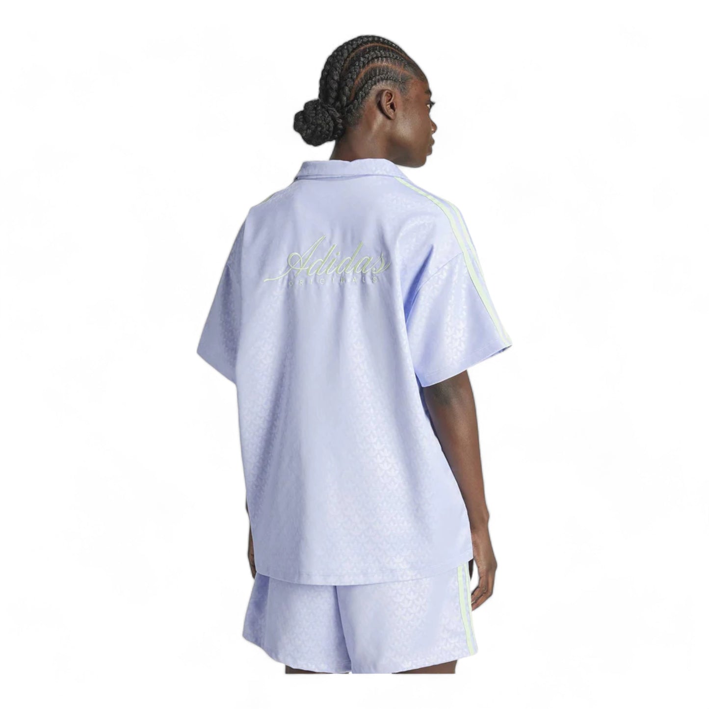 ADIDAS FASHION MONOGRAM SATIN BOWLING SHIRT