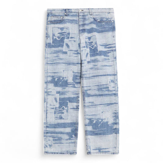 BABYLON 5 POCKET LASER PRINTED PATCHED PANTS
