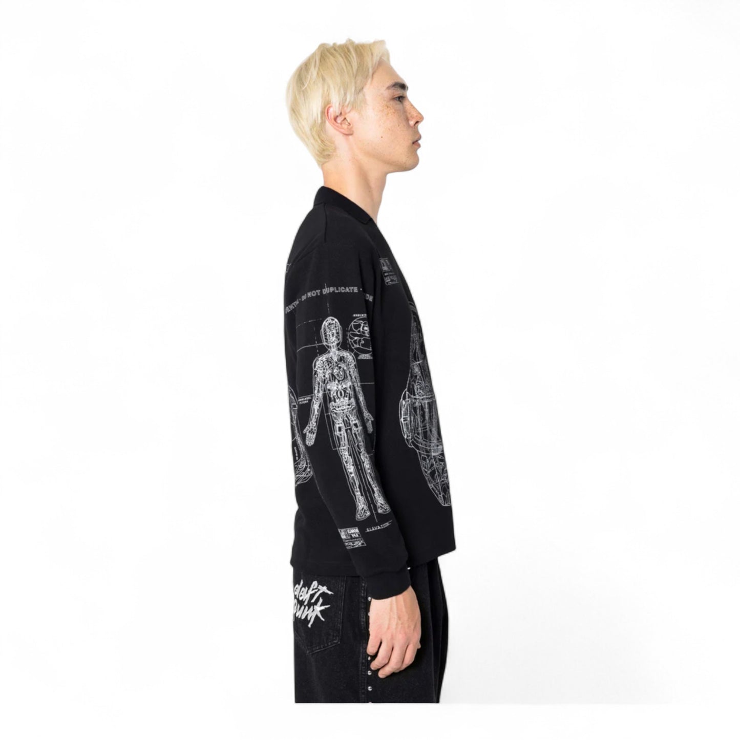PLEASURES x DAFT PUNK SCHEMATIC LONG SLEEVE POLO
