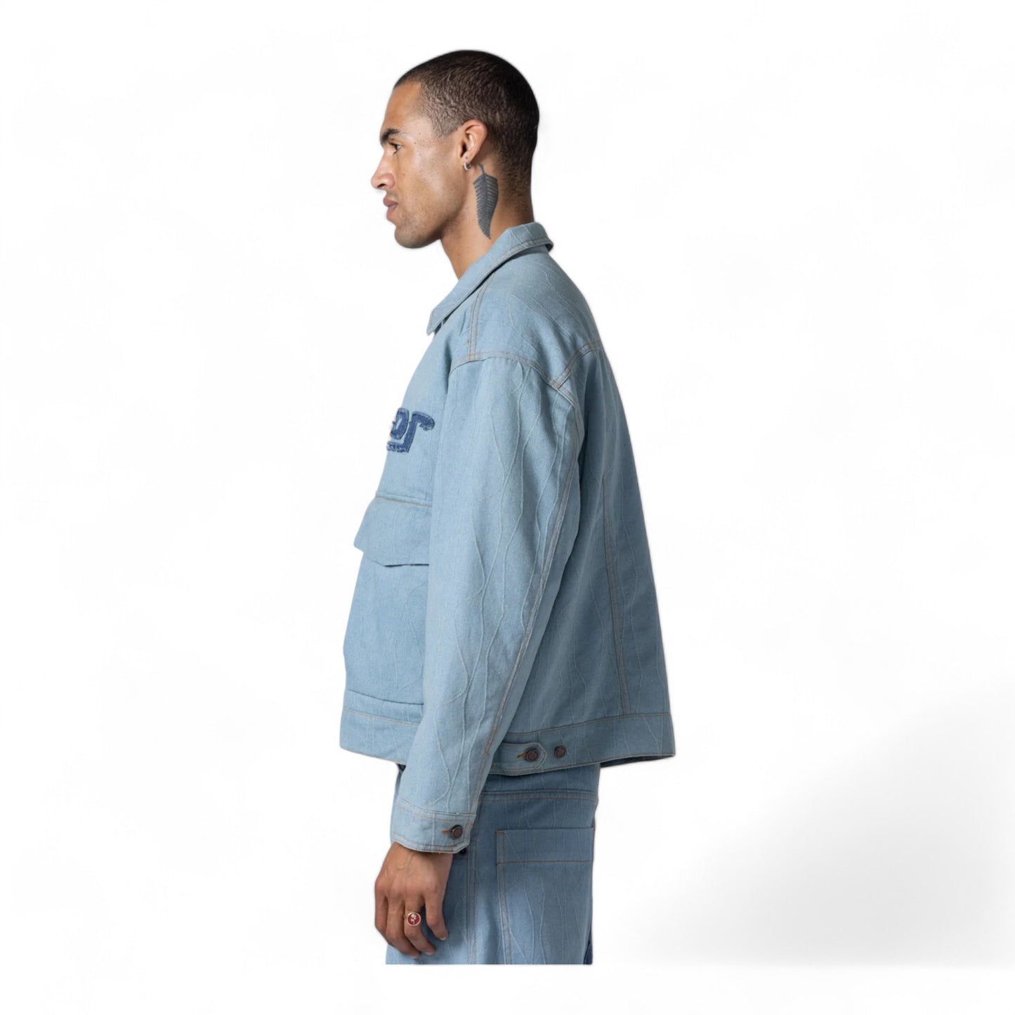 HONOR THE GIFT FREQUENCY DENIM JACKET LIGHT INDIGO