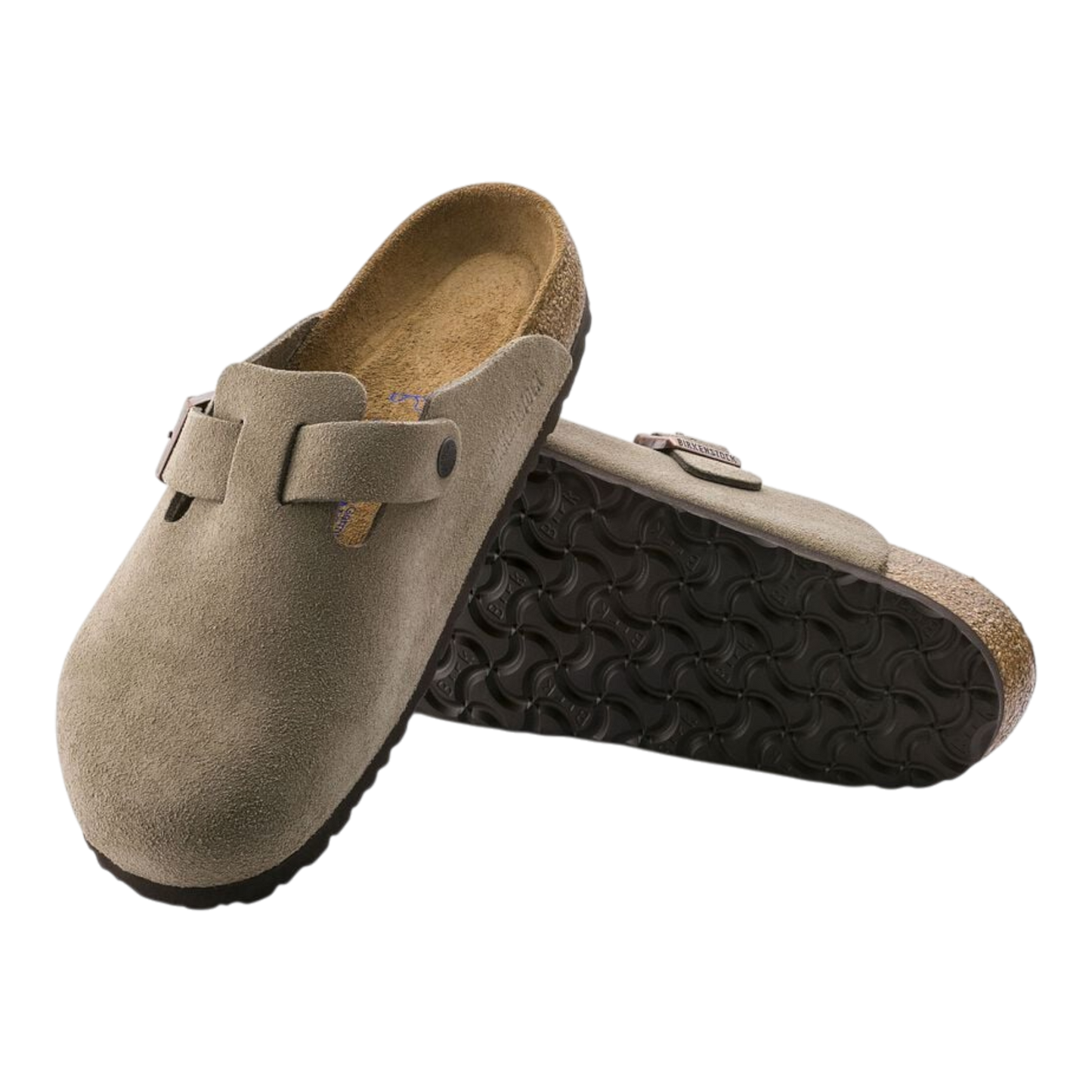 BIRKENSTOCK BOSTON SOFT FOOTBED SUEDE TAUPE