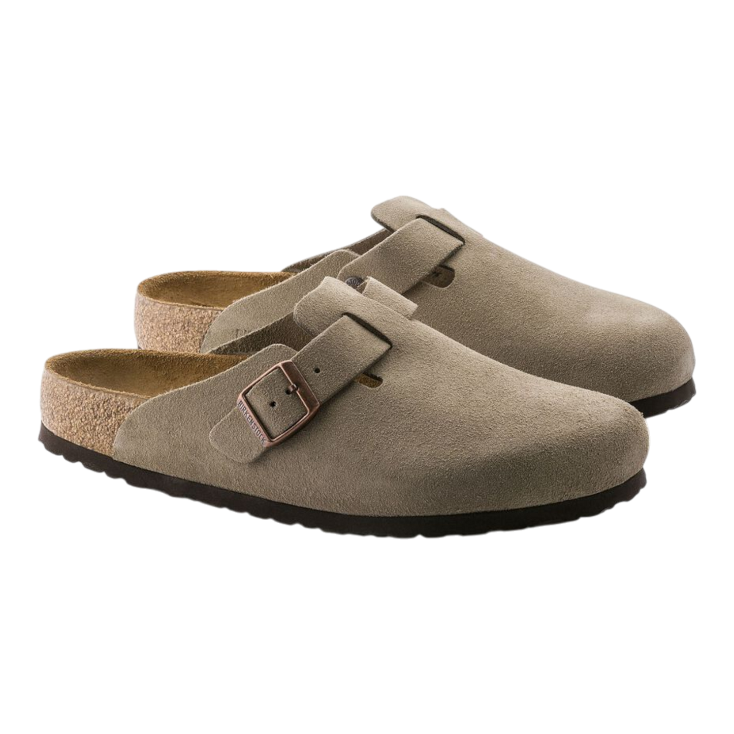BIRKENSTOCK BOSTON SOFT FOOTBED SUEDE TAUPE