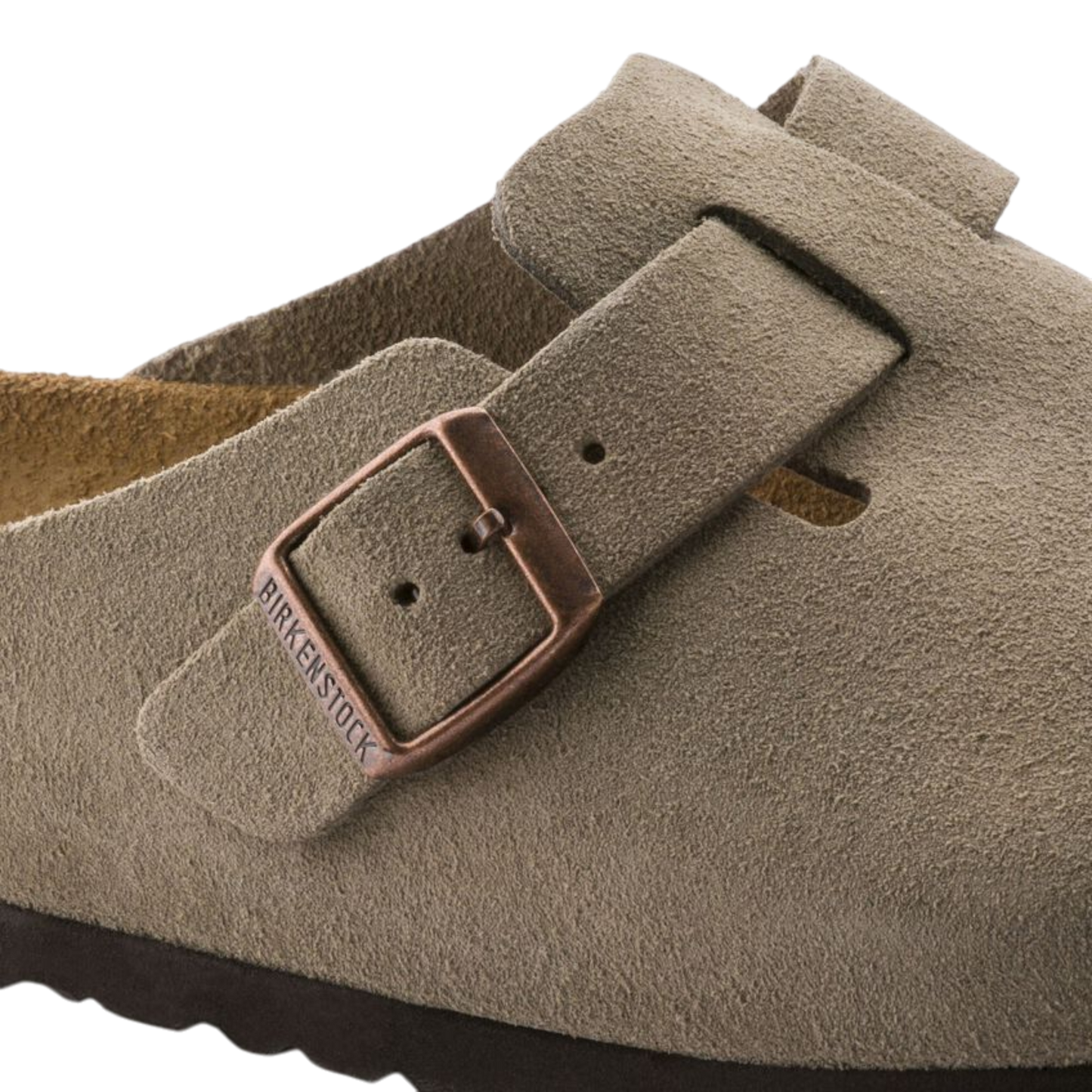 BIRKENSTOCK BOSTON SOFT FOOTBED SUEDE TAUPE