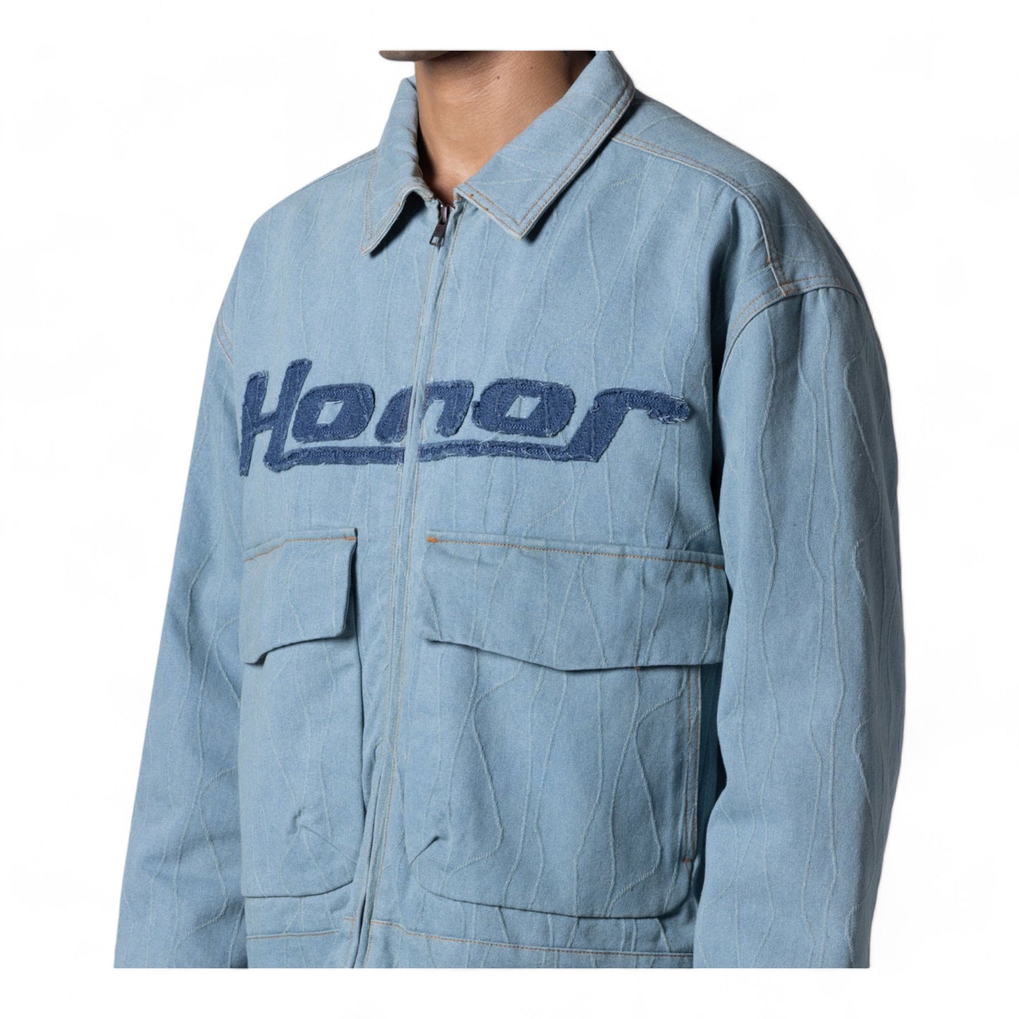HONOR THE GIFT FREQUENCY DENIM JACKET LIGHT INDIGO