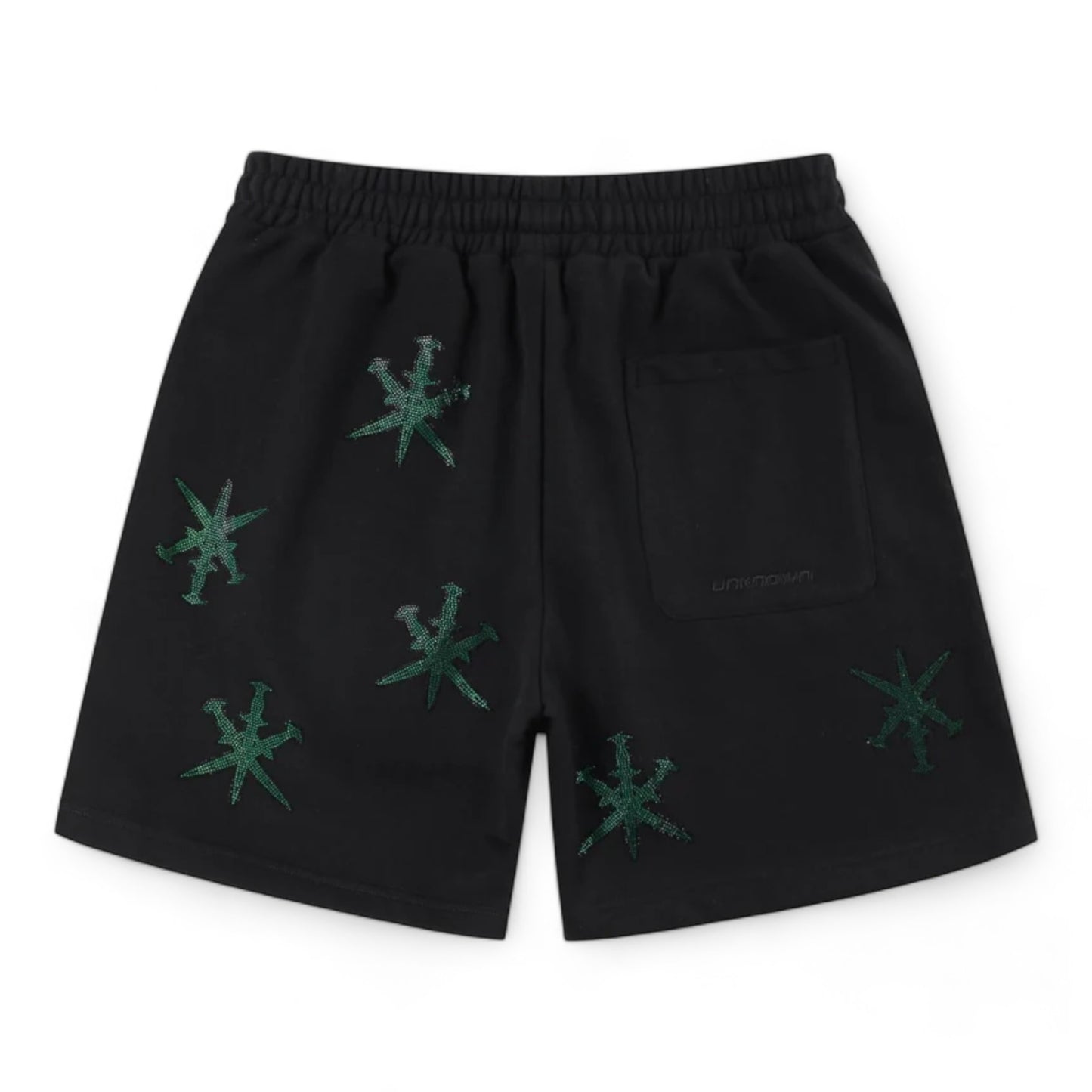 UNKNOWN DAGGER RHINESTONE SHORTS