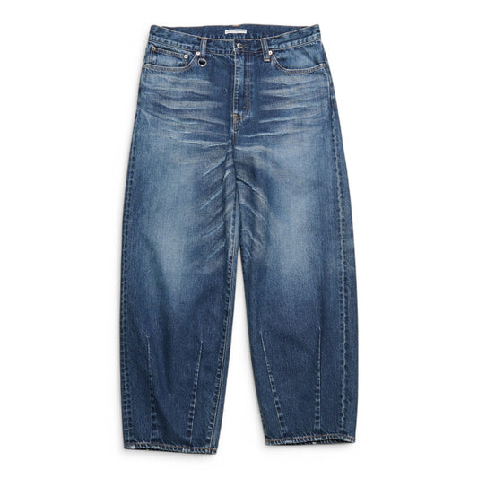 UNIFORM EXPERIMENT DAMAGED HEM TUCK WIDE STRAIGHT JEANS