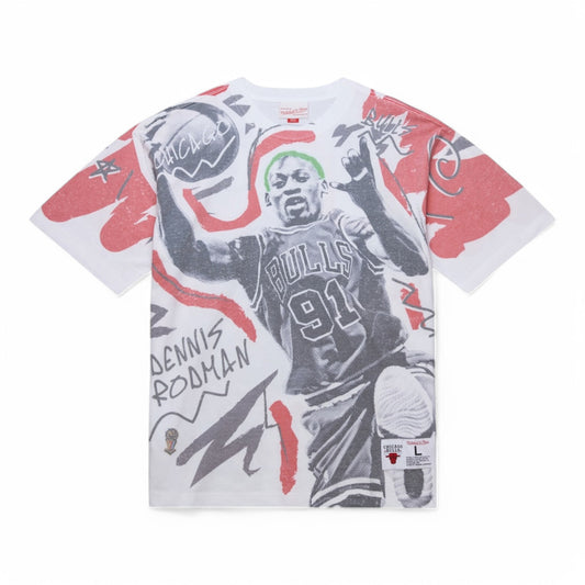 MITCHELL & NESS DENNIS RODMAN CHICAGO BULLS SHOWSTOPPER PLAYER T-SHIRT