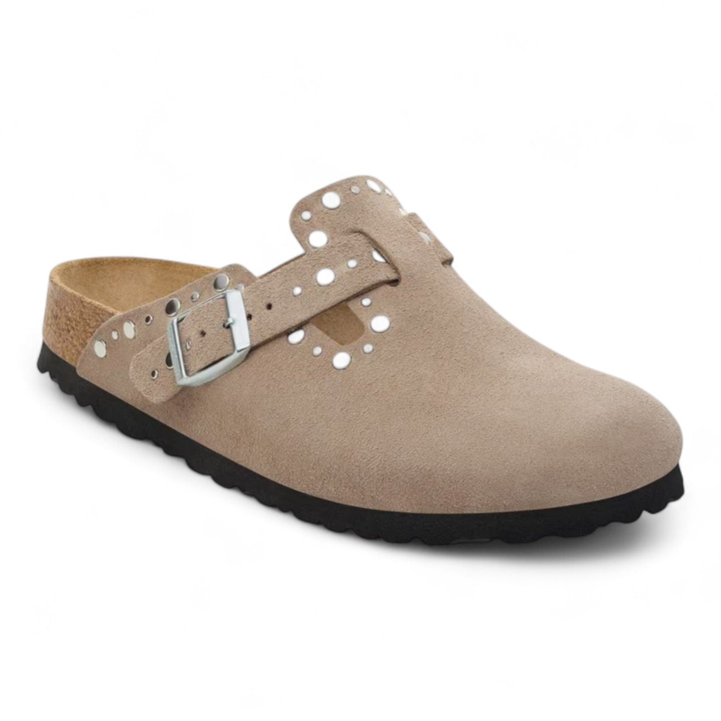 BIRKENSTOCK BOSTON RIVET BORDER TAUPE