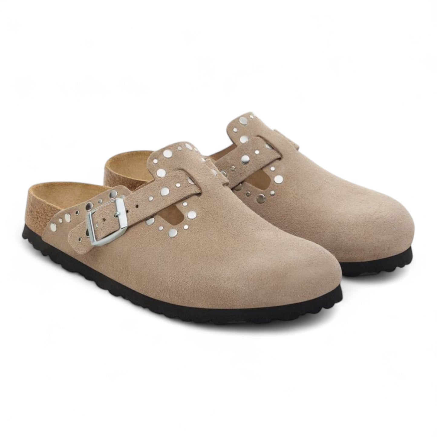 BIRKENSTOCK BOSTON RIVET BORDER TAUPE