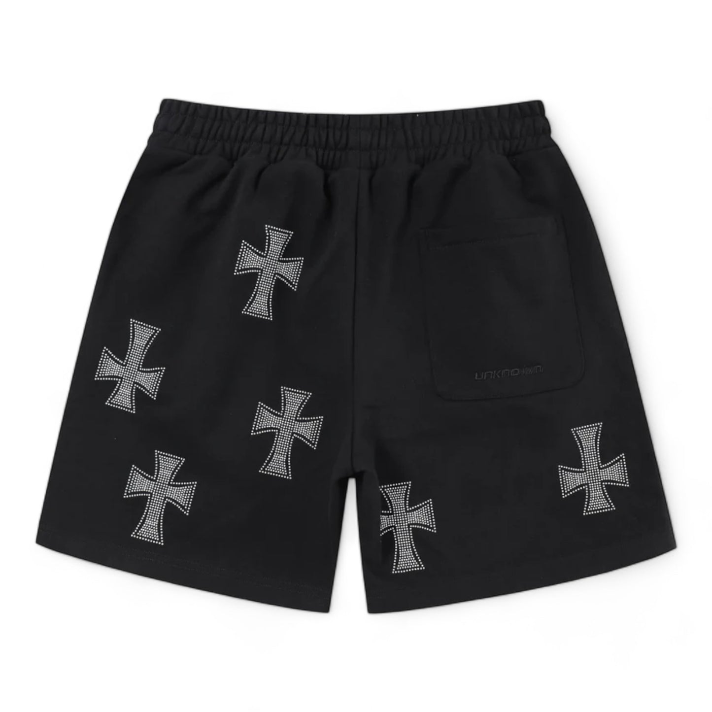 UNKNOWN CROSS RHINESTONE SHORTS