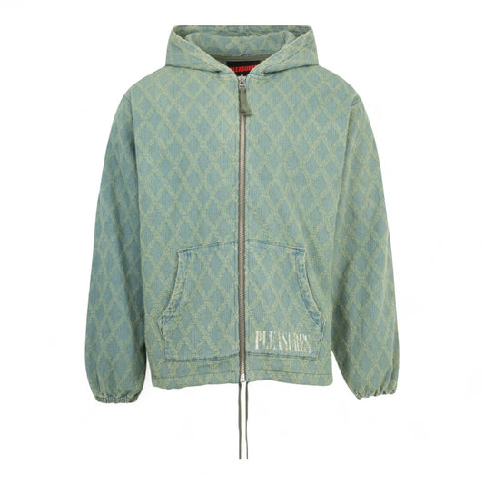 PLEASURES DIAMOND JACQUARD ZIP HOODIE