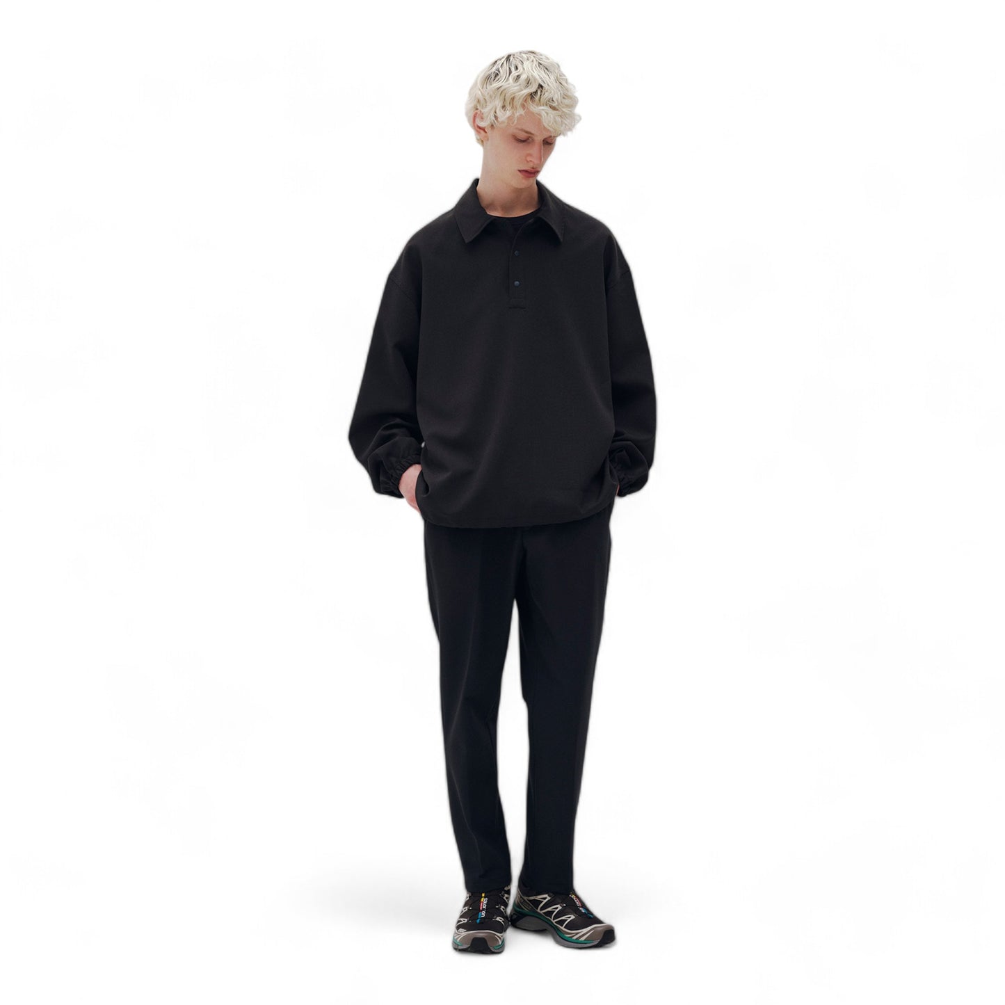 SOPHNET. STRETCH WOVEN CLOTH PULLOVER SHIRT