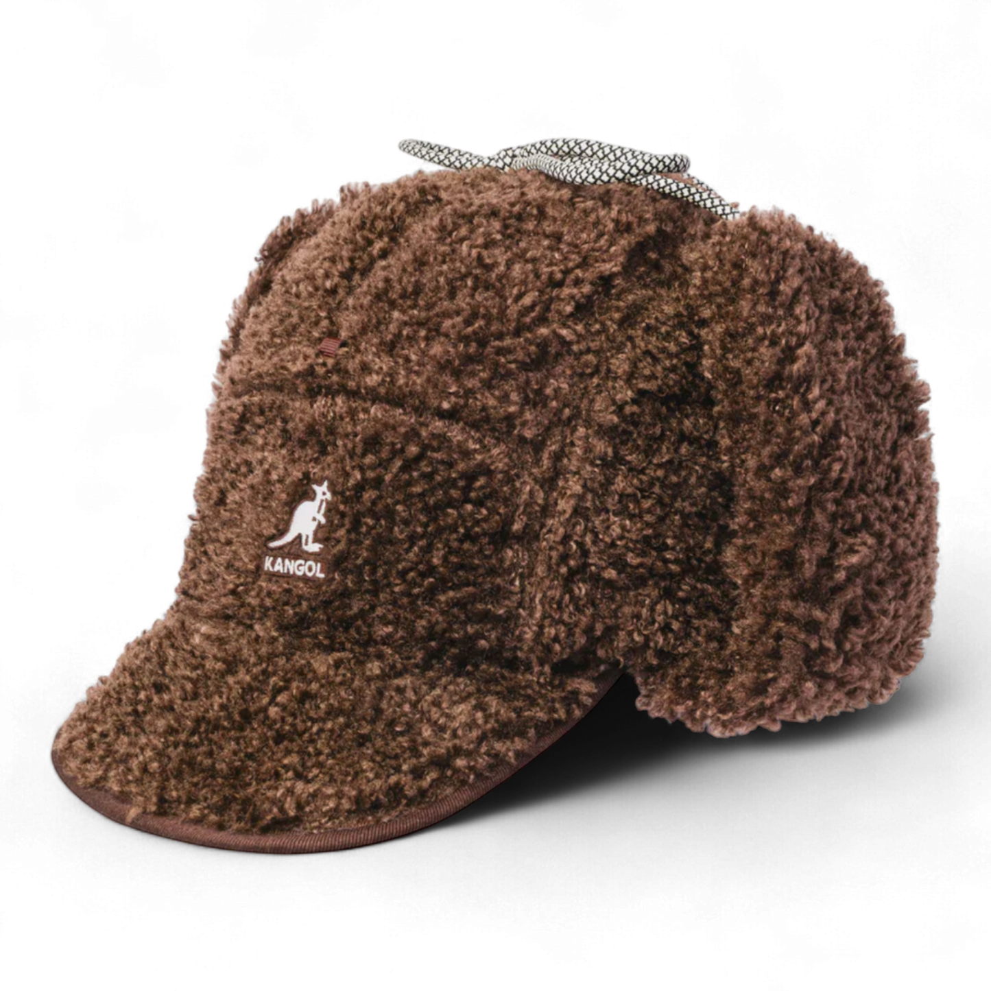 KANGOL FAUX SHEARLING UTILITY FLAP CAP