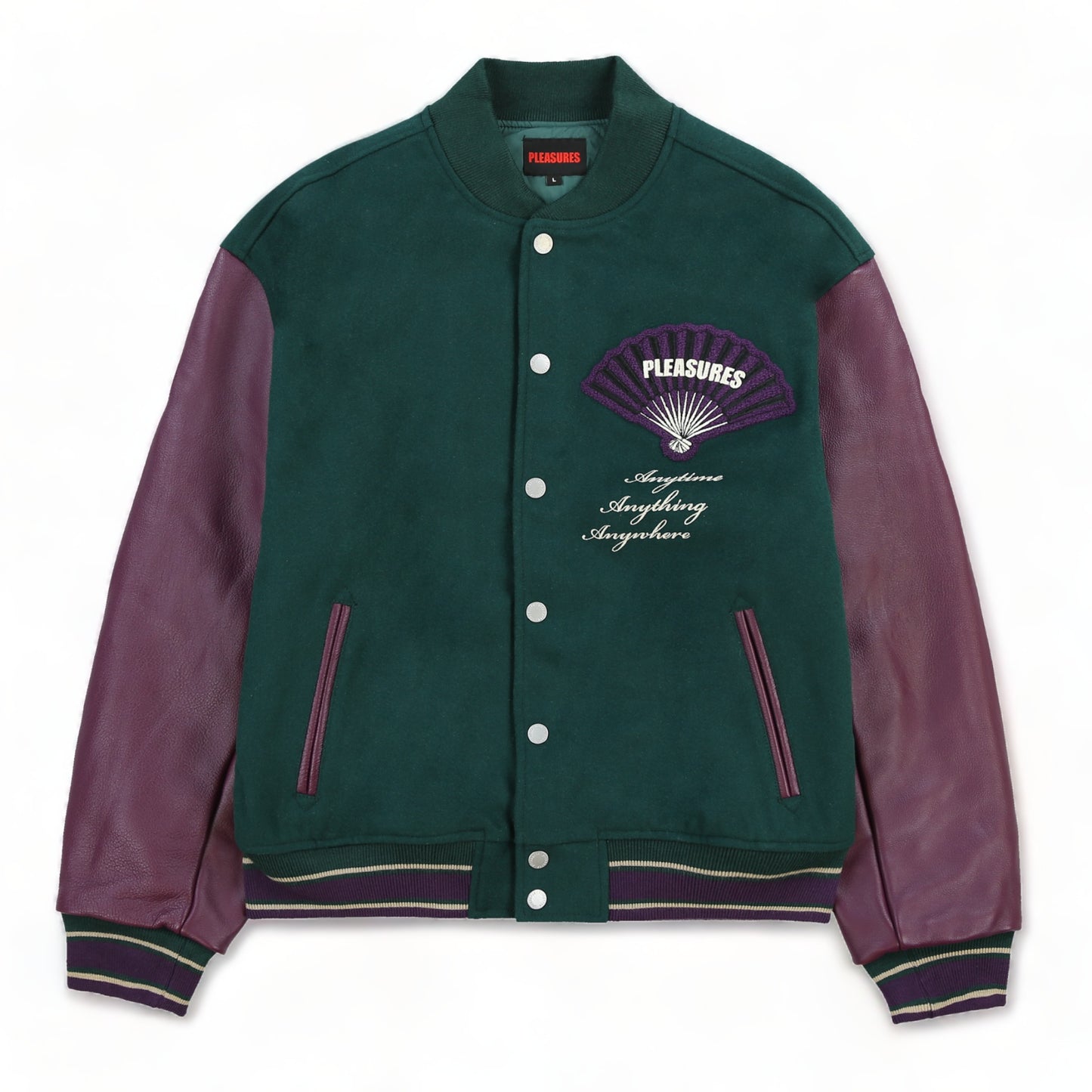 PLEASURES FAN VARSITY JACKET