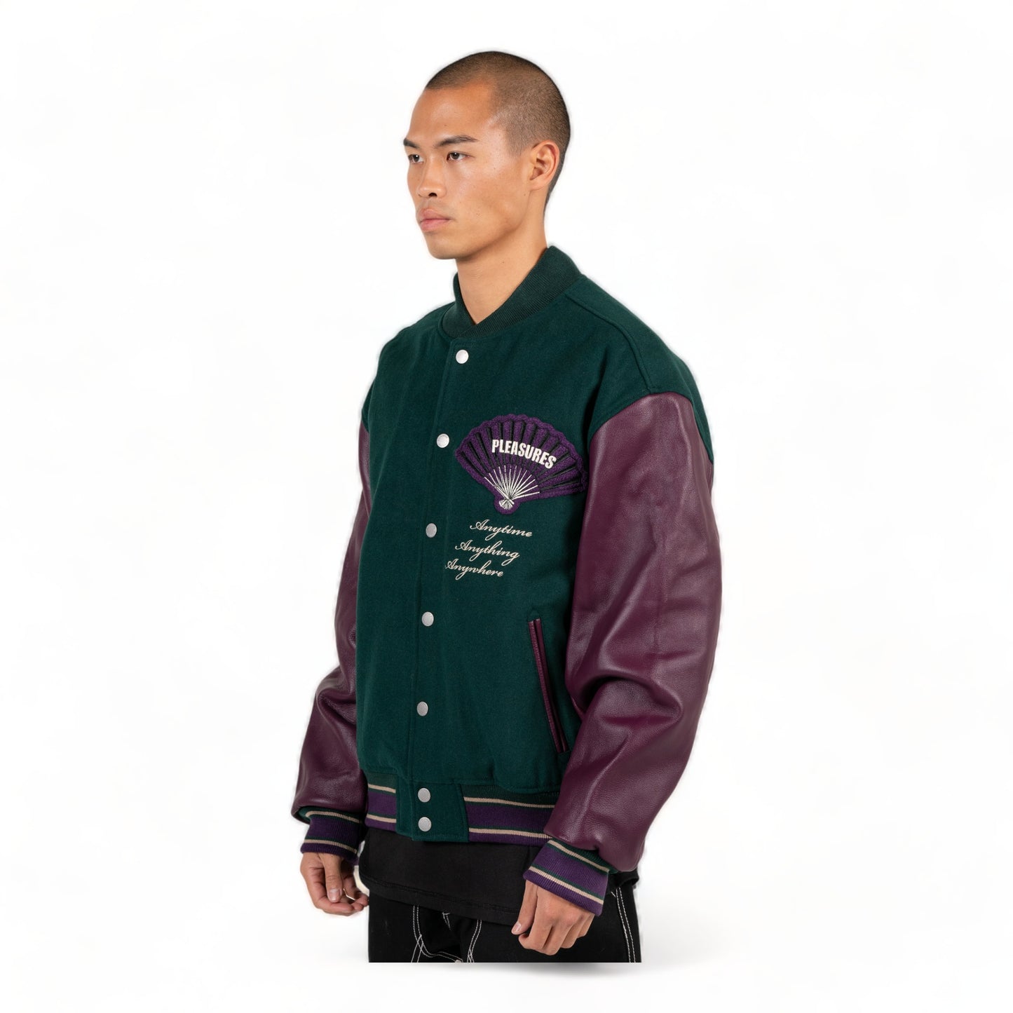 PLEASURES FAN VARSITY JACKET