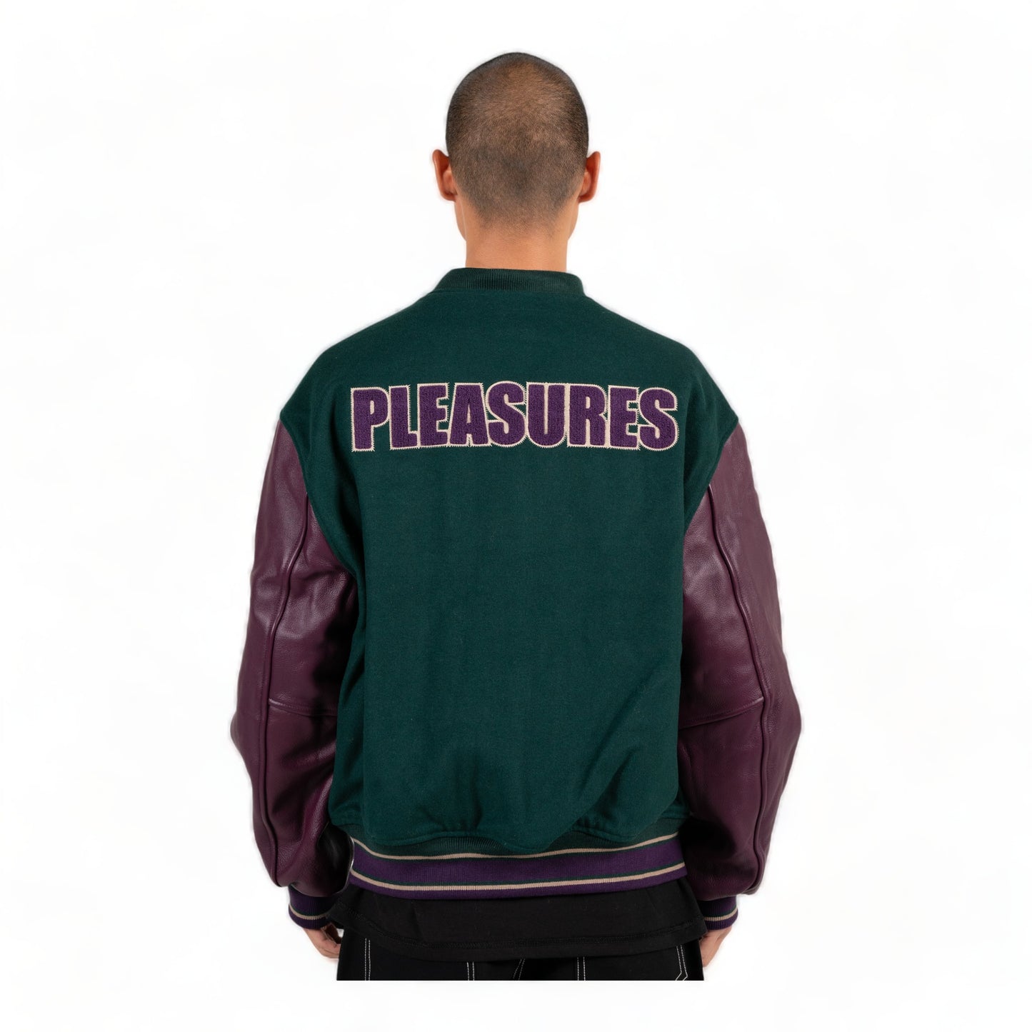 PLEASURES FAN VARSITY JACKET