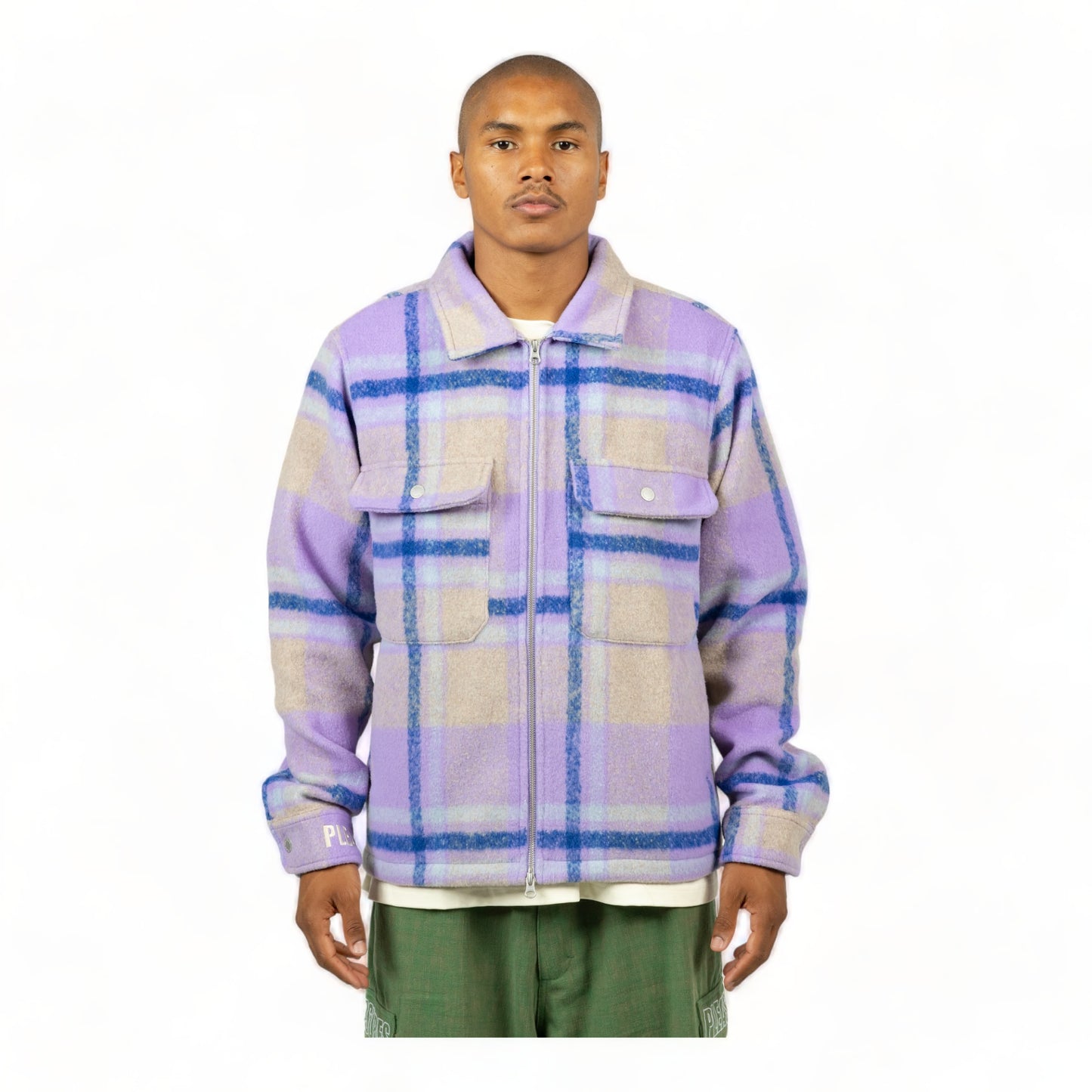 PLEASURES FOLKLORE PLAID WORK JACKET