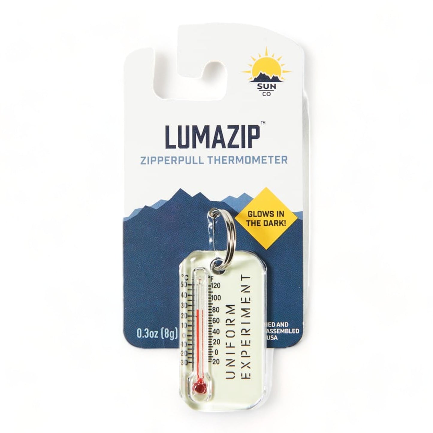 UNIFORM EXPERIMENT LUMAZIP ZIPPERPULL THERMOMETER
