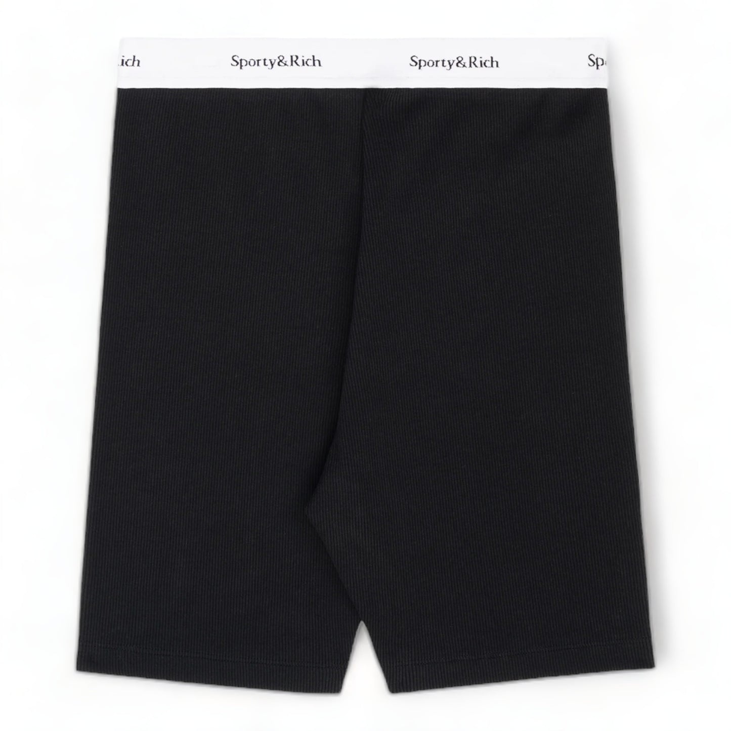 SPORTY & RICH SERIF LOGO RIBBED BIKER SHORT