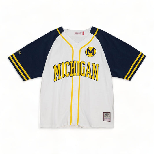 MITCHELL & NESS PRACTICE DAY BUTTON FRONT JERSEY UNIVERSITY OF MICHIGAN