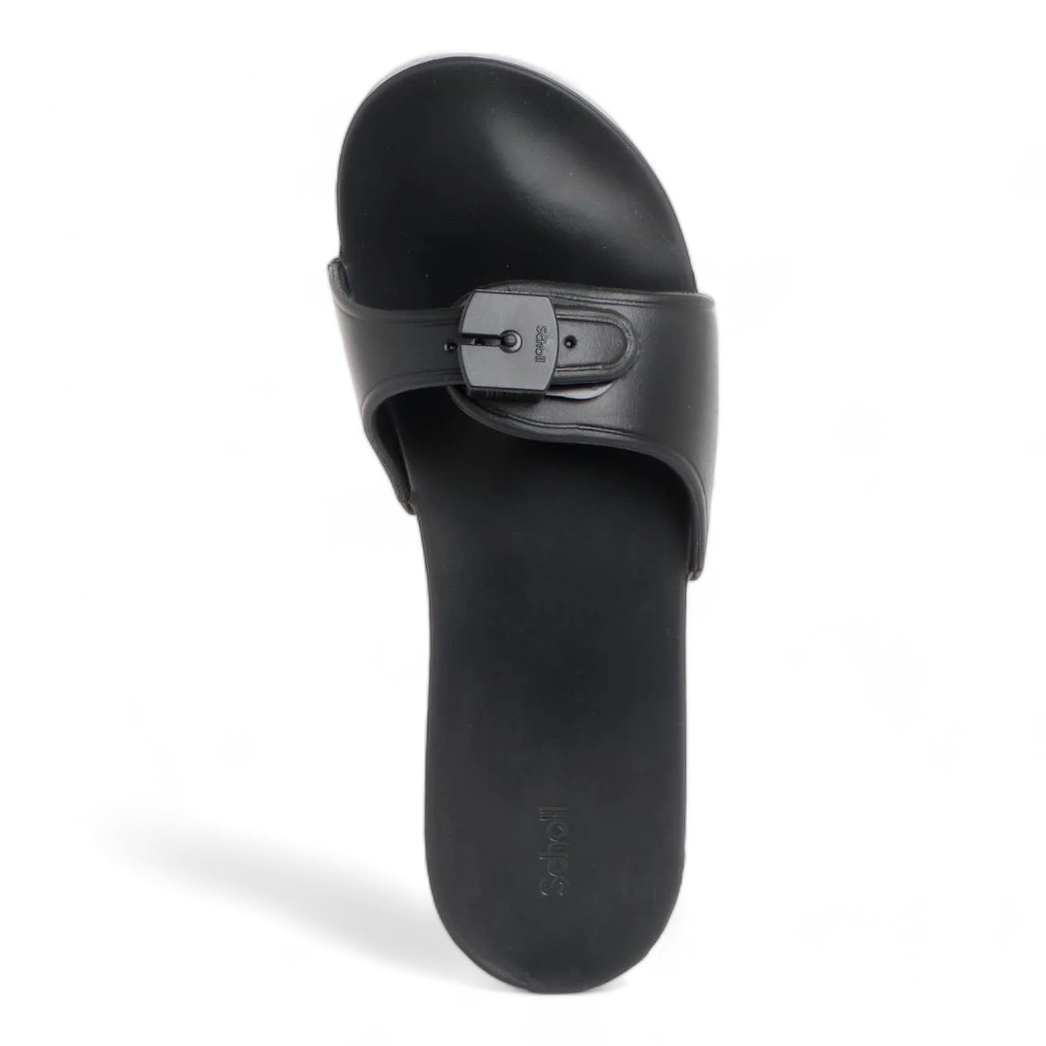 Scholl Mules Black Pescura Heel Aqua