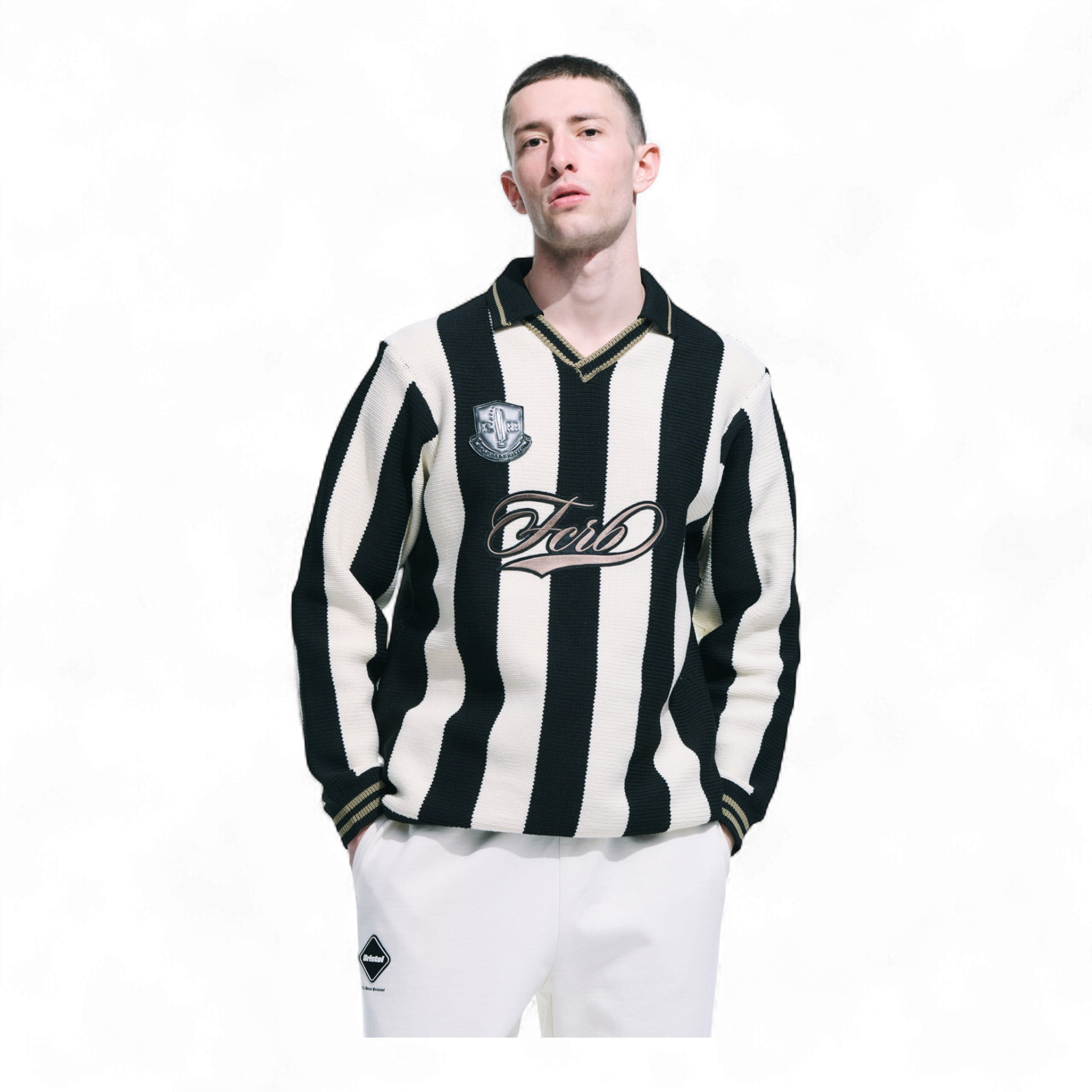 F.c Real Bristol Stripe Knit Shirt