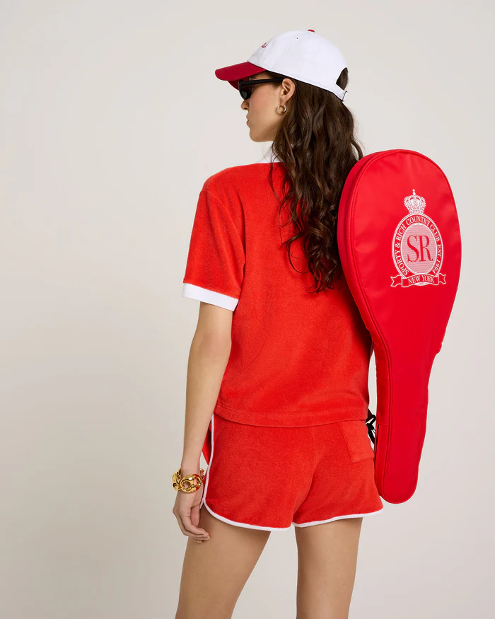 SPORTY & RICH SERIF LOGO TERRY SHORT