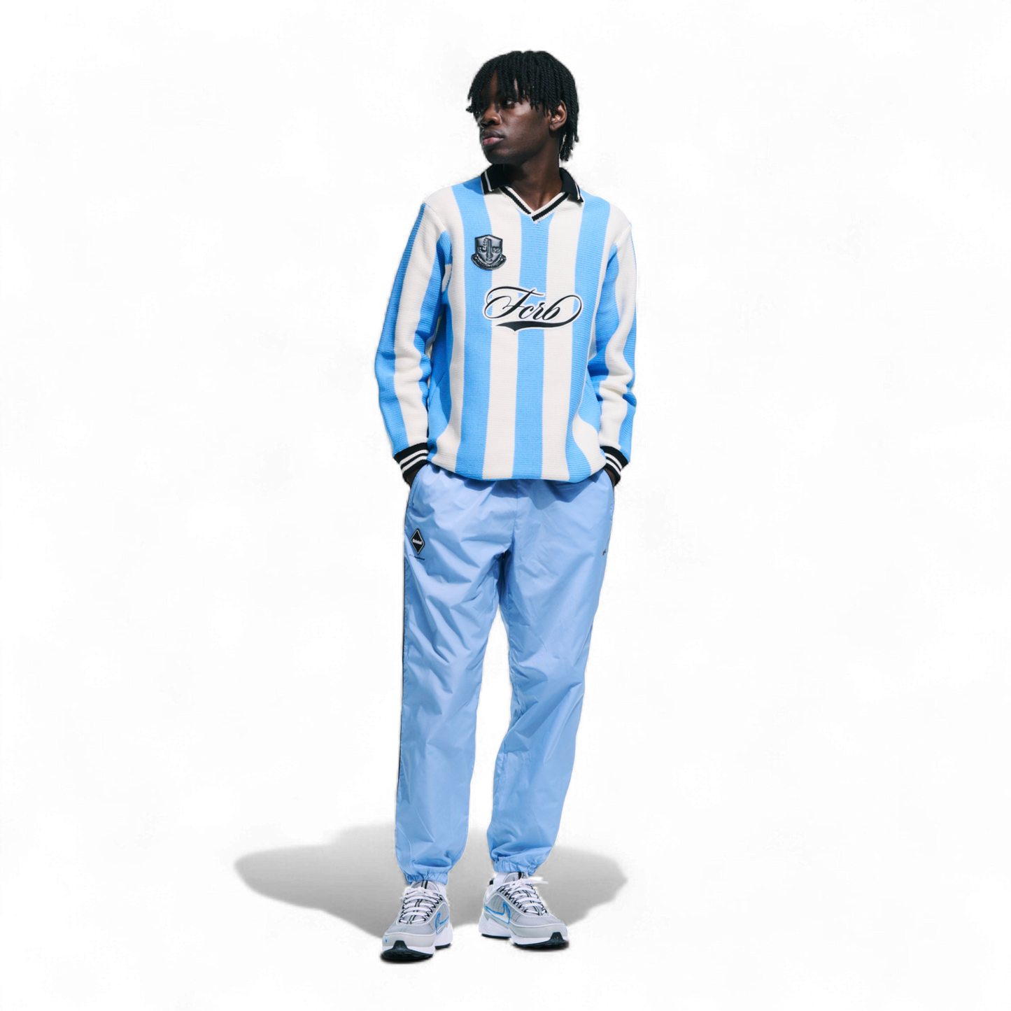 F.C REAL BRISTOL STRIPE KNIT SHIRT