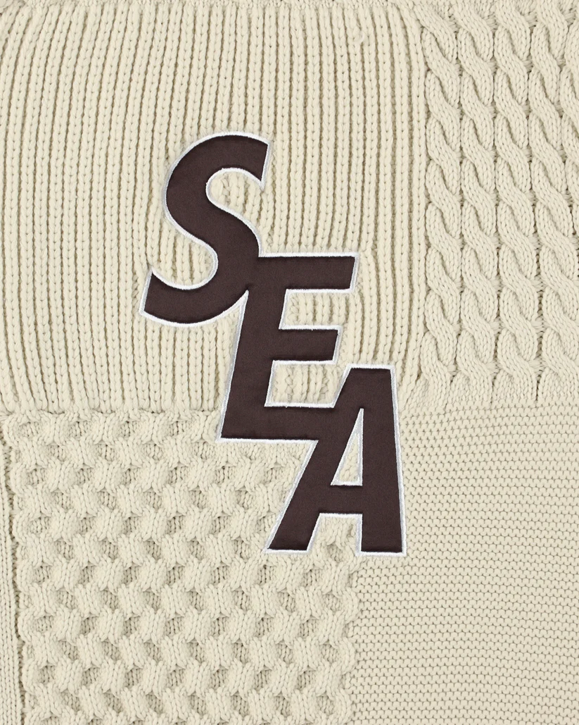 WIND AND SEA PATCHWORK KNIT SWEATER