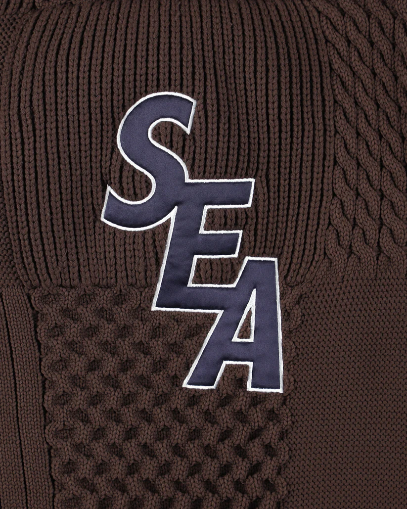 WIND AND SEA PATCHWORK KNIT SWEATER