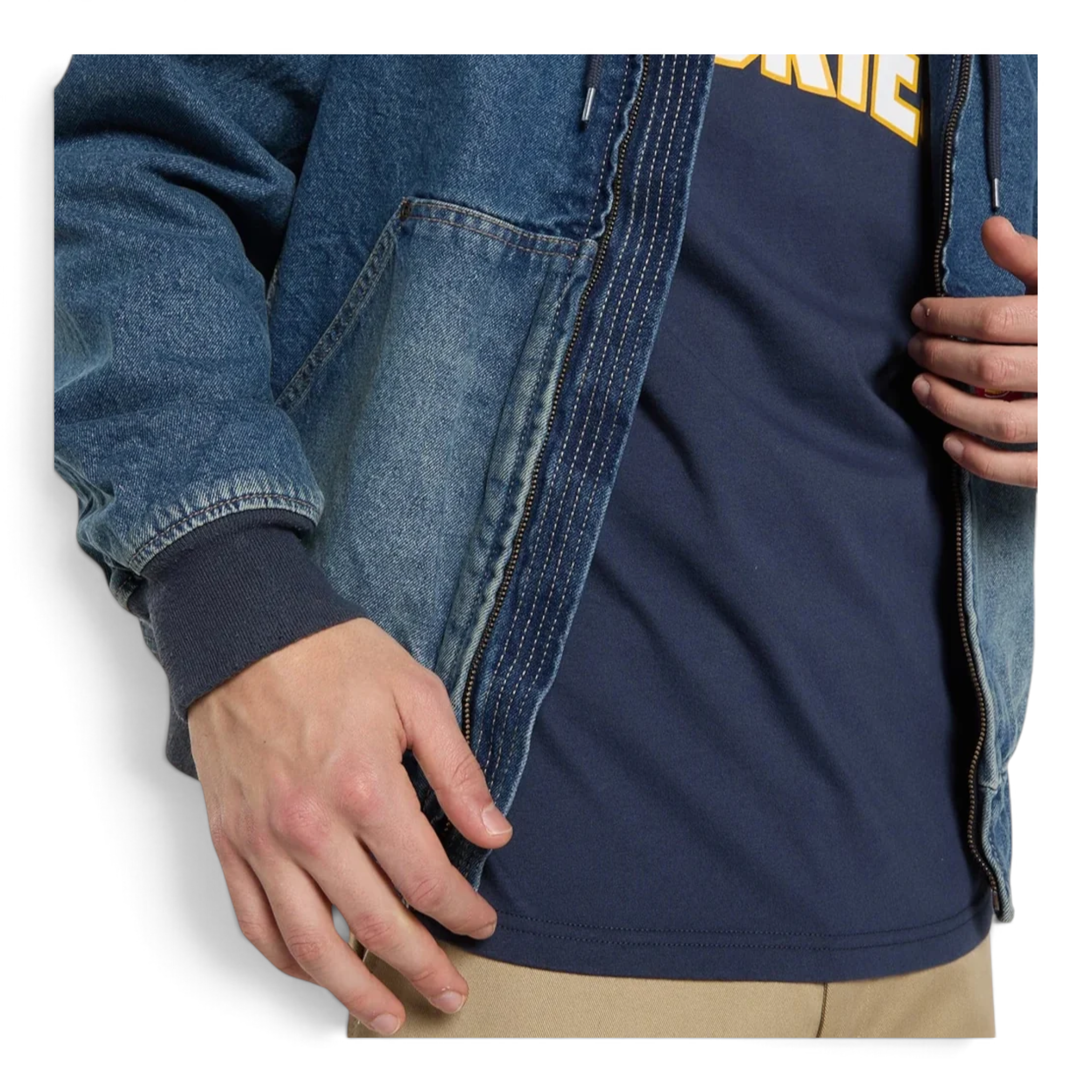 Dickies Hilham Lined Denim Hooded Bomber Jacket