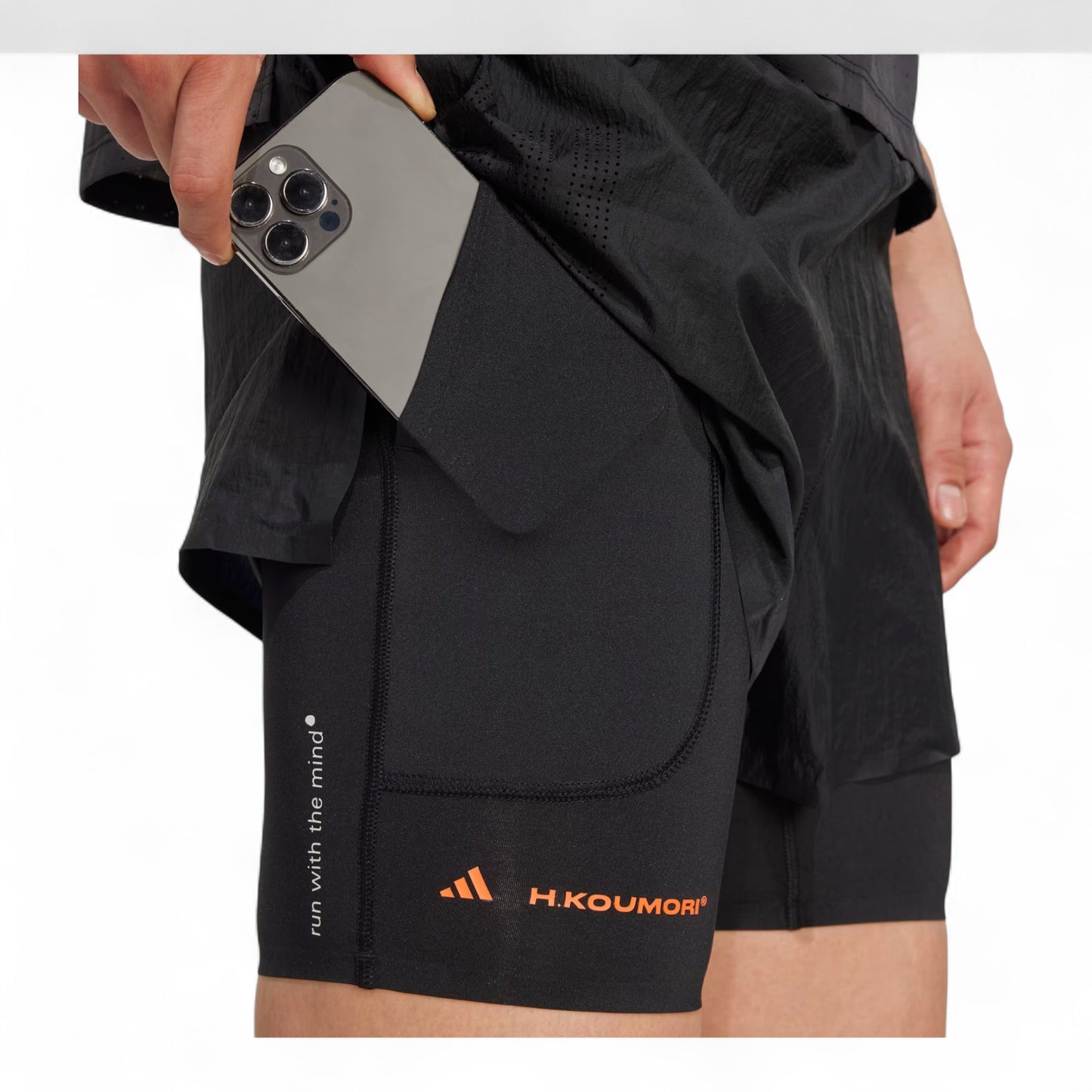 ADIDAS ADI365 H.KOUMORI RUNNING 2-IN-1 SHORTS