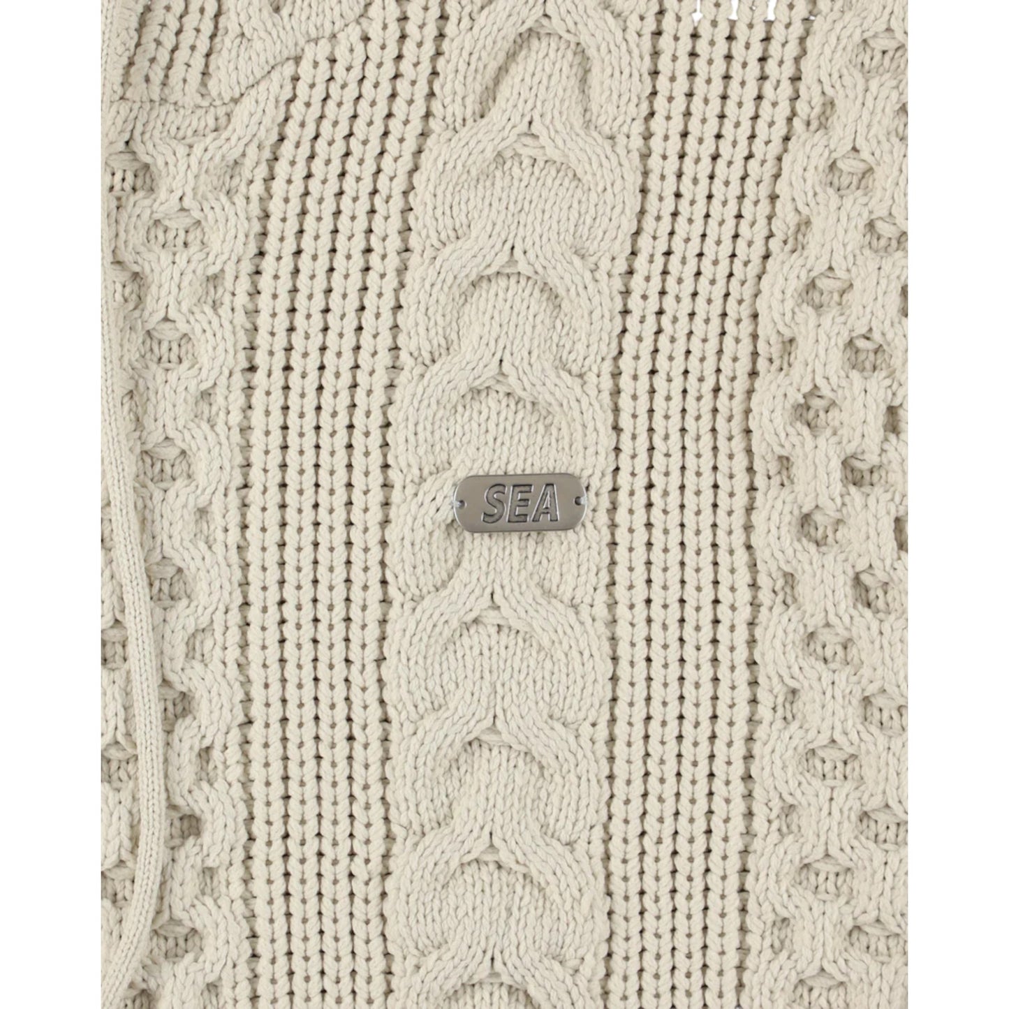 WIND AND SEA CABLE KNIT HOODED SWEATER