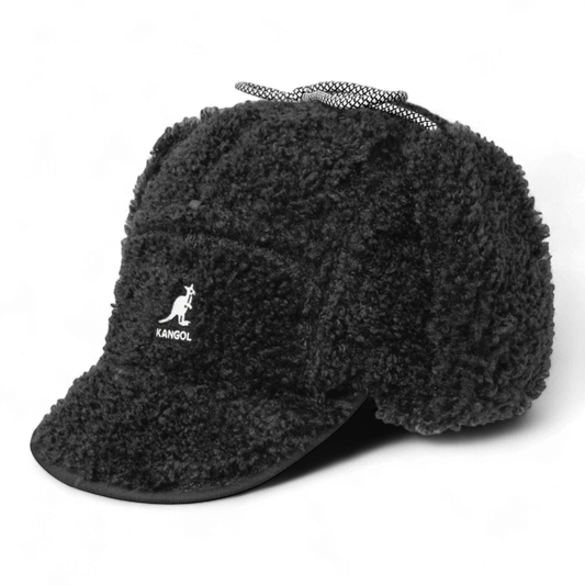 KANGOL FAUX SHEARLING UTILITY FLAP CAP