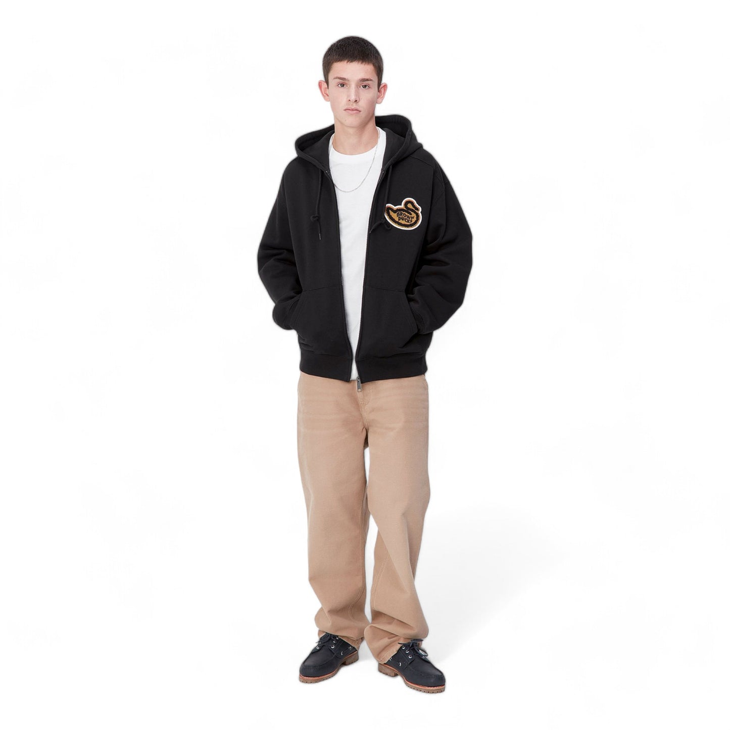 CARHARTT WIP HOODED BROWN DUCKS JACKET