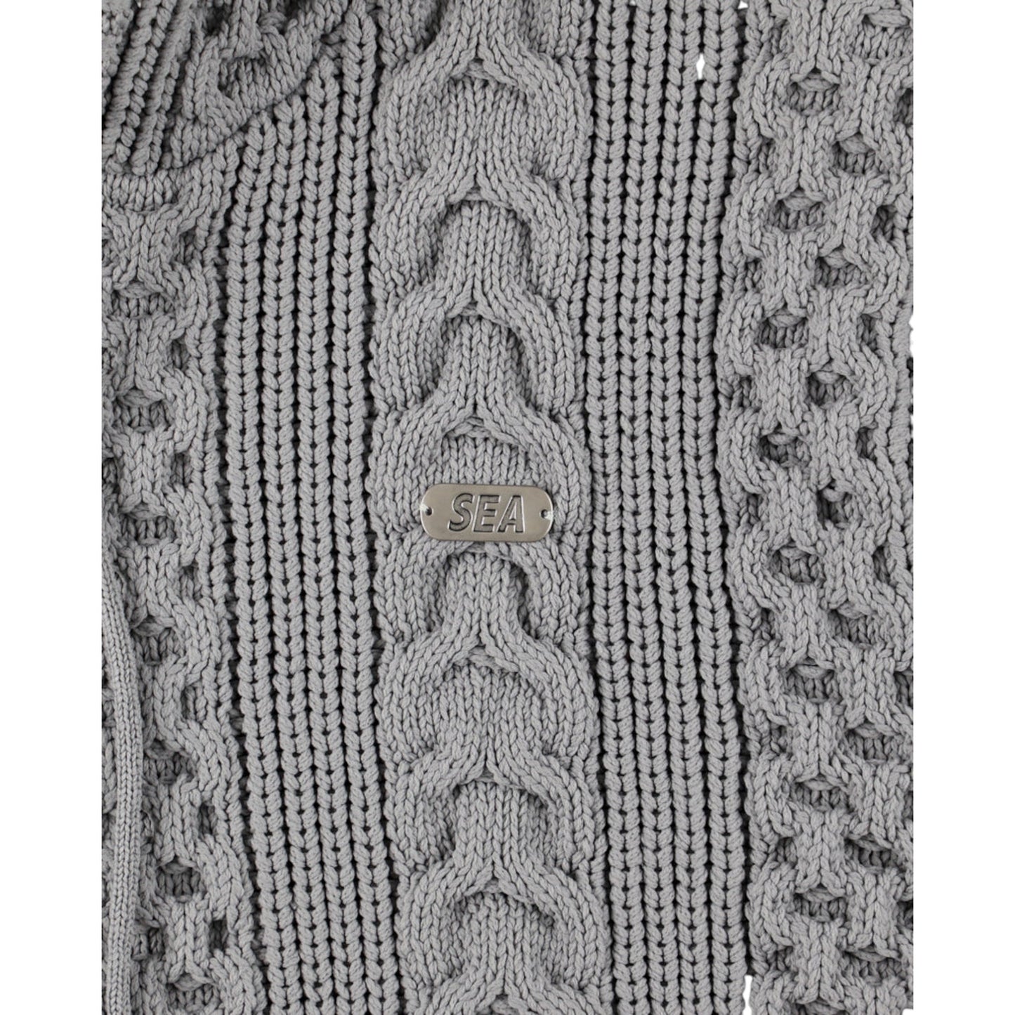 WIND AND SEA CABLE KNIT HOODED SWEATER