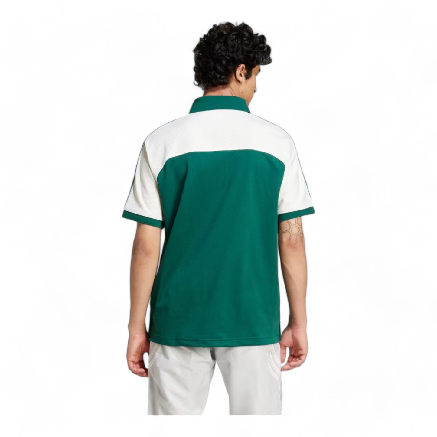 ADIDAS '80S PREMIUM 3-STRIPES ARCHIVE MOCK MESH POLO SHIRT